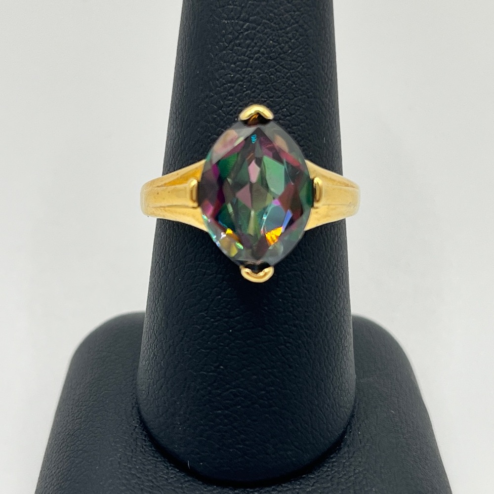 Gold Ring With Multicolor Stone - image 4